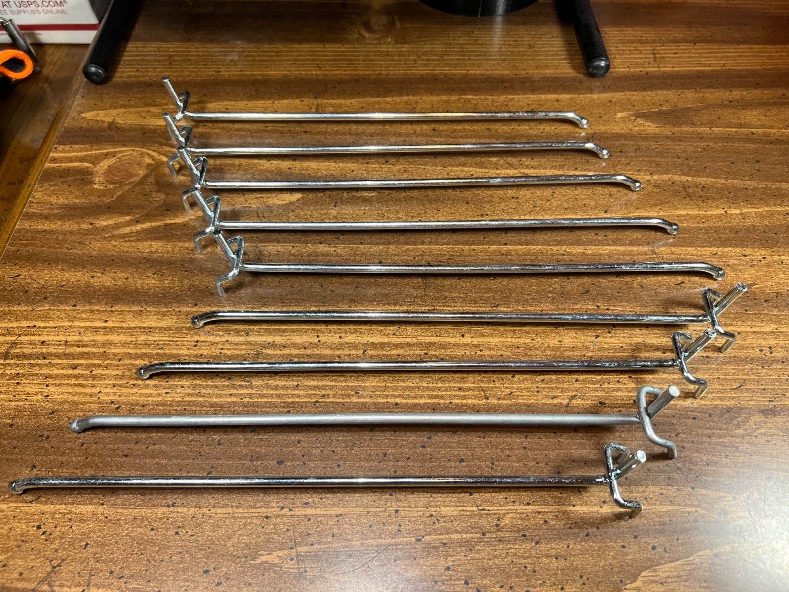 Lot of 9 Commercial Home Shop Retail Peg Board Pegs 11”