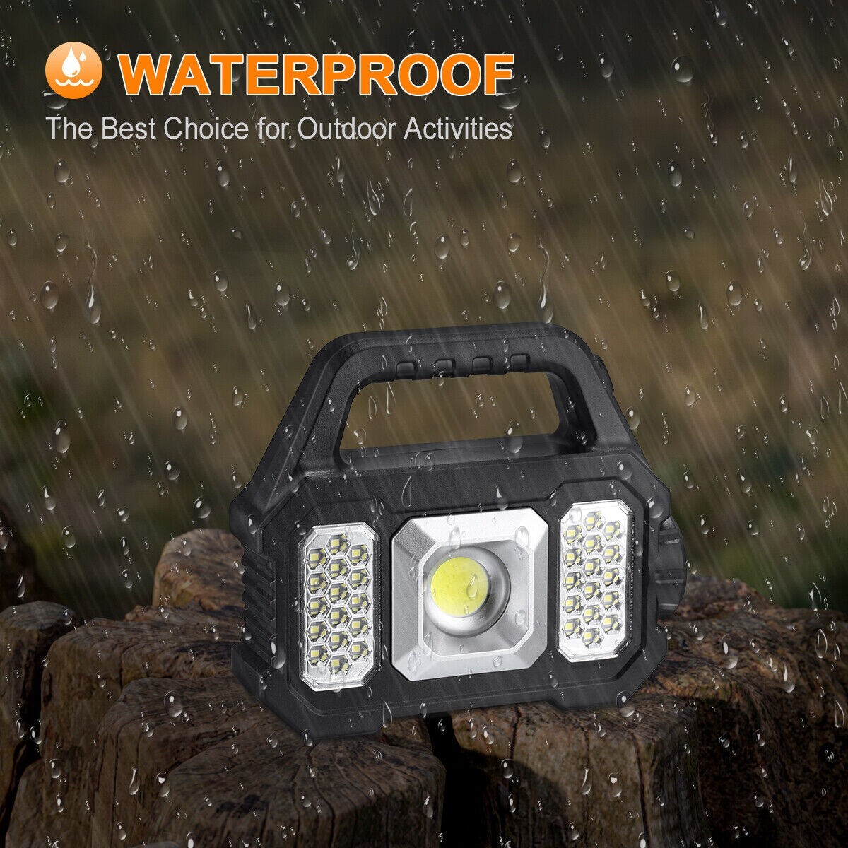 Solar Power LED Camping Lamp Flashlight Tent Light Lantern Rechargeable Battery