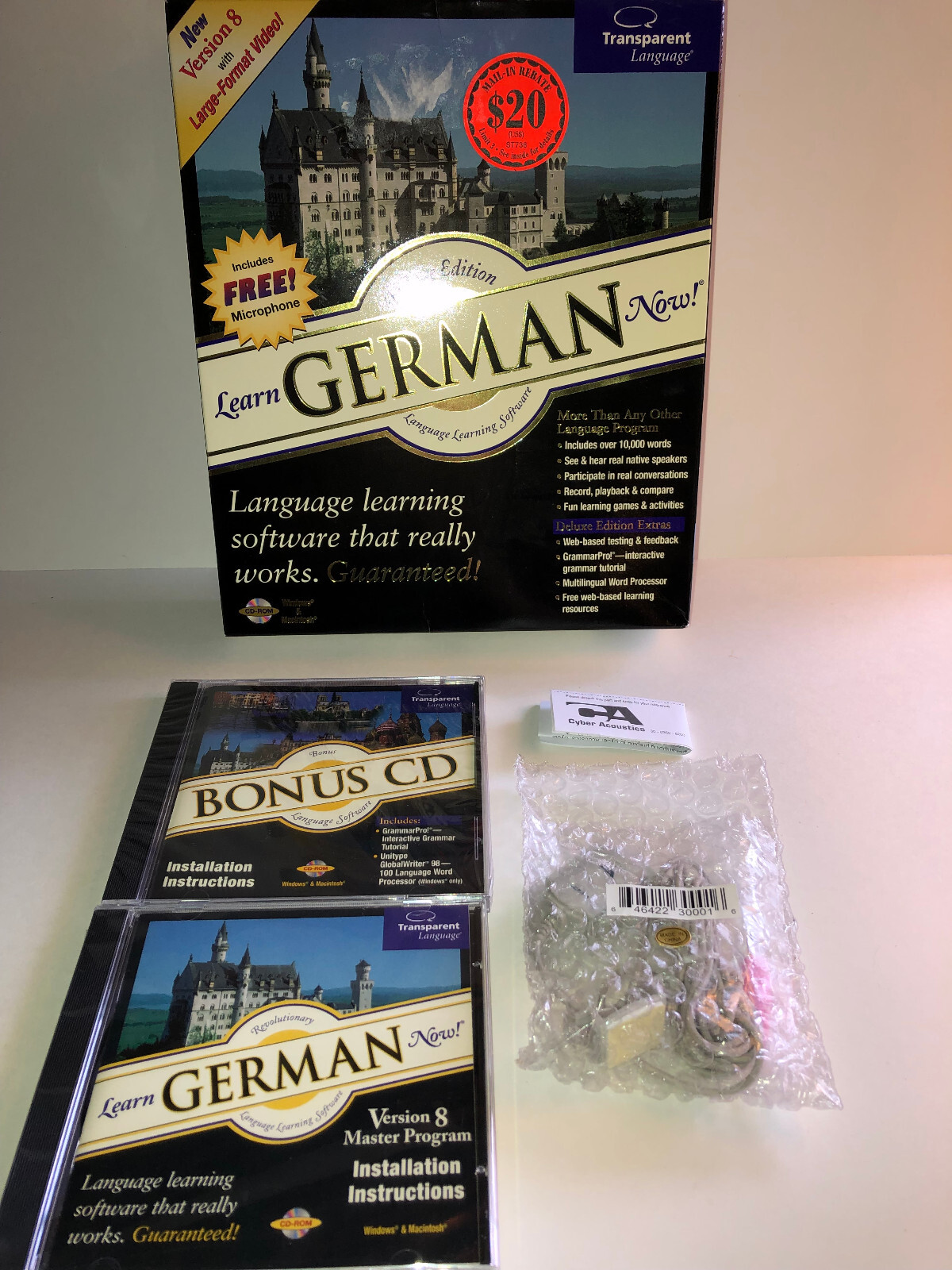 Transparent Language Learn GERMAN Now! Version 8 PC/MAC w/ Mic (CDs NEW SEALED)