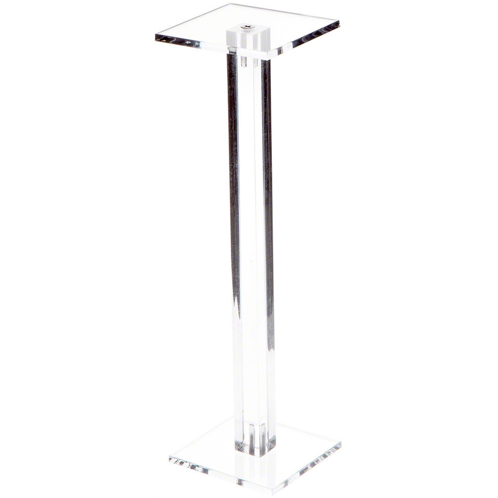 Plymor Clear Acrylic Square Barbell Pedestal Display Riser 10.5" H x 3" W x 3" D