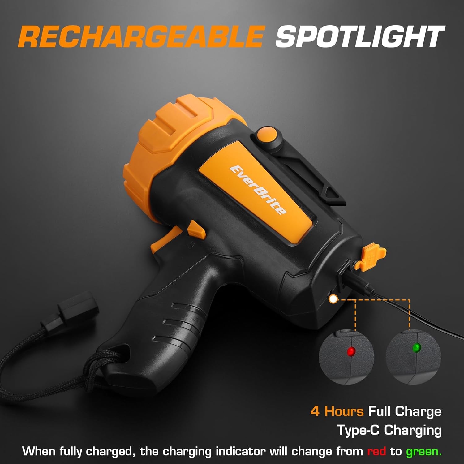 EverBrite 500LM Rechargeable Spotlight Worklight LED Flashlight Adjustable Stand