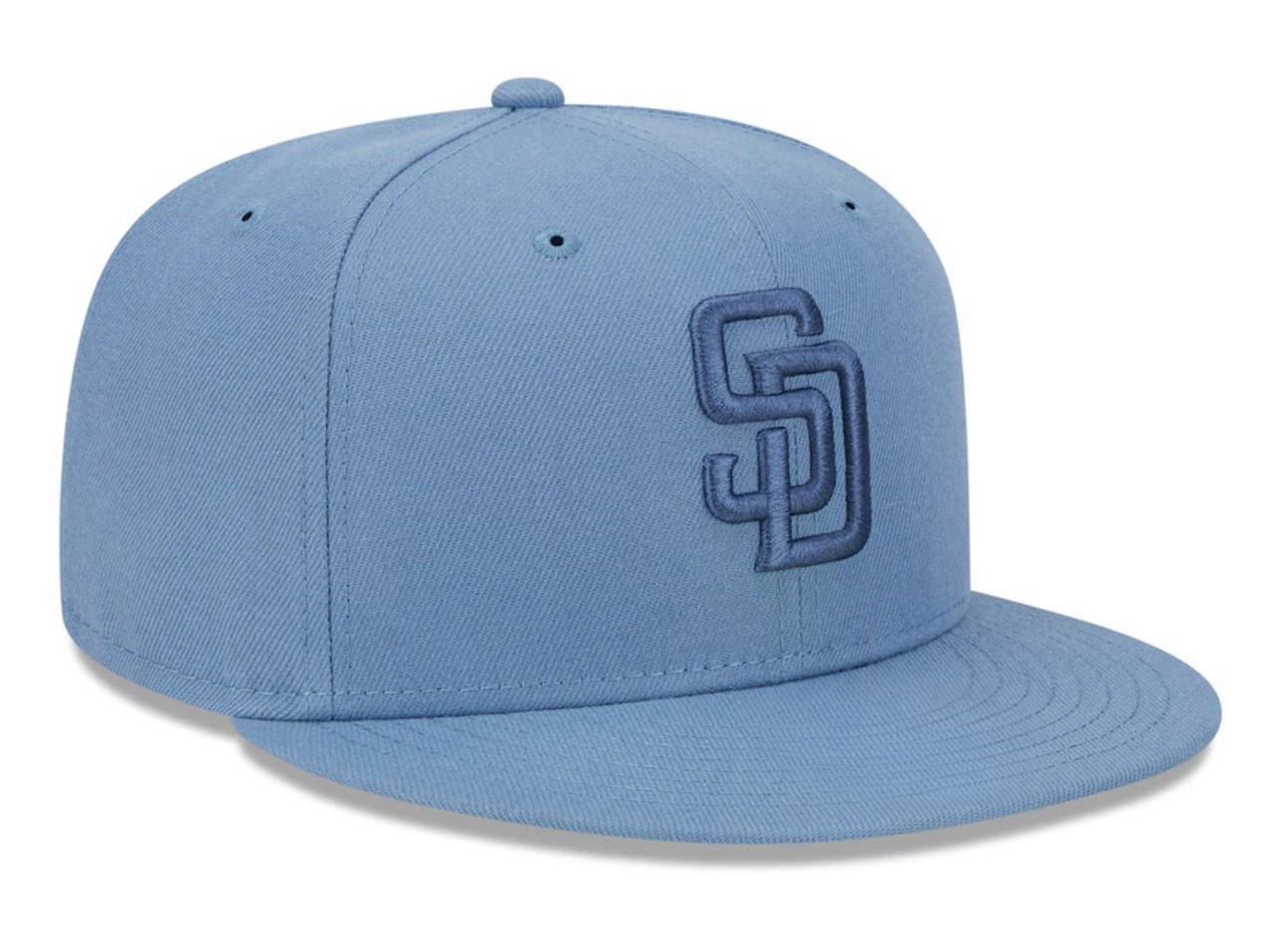 San Diego Padres Hat Light Blue Flat Brim SD Logo Baseball Cap Snapback Style
