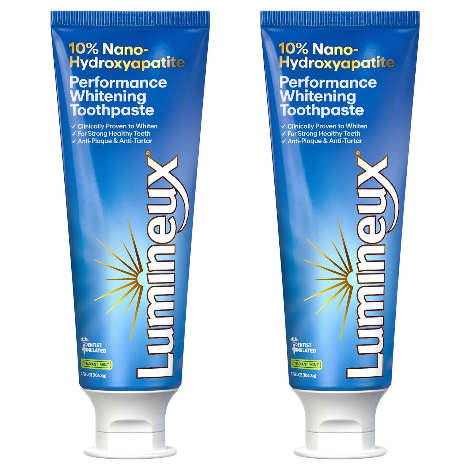10% Nano Hydroxyapatite Performance 2 Pack Whitening Toothpaste - Fluoride Fr...