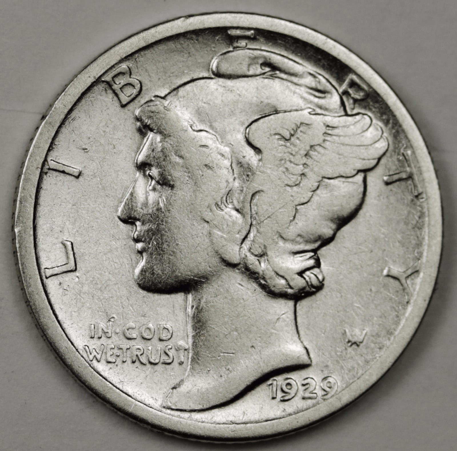 1929-d Mercury Head Dime.  High Grade.  100268  (Inventory F)