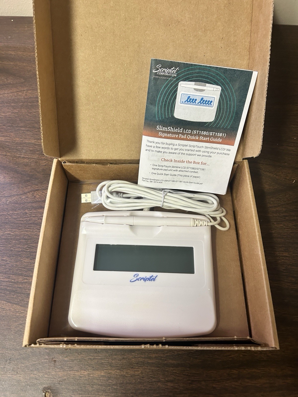 Scriptel ST1580-6FT Signature Capture Pad 1x5 LCD Backlit Proscript