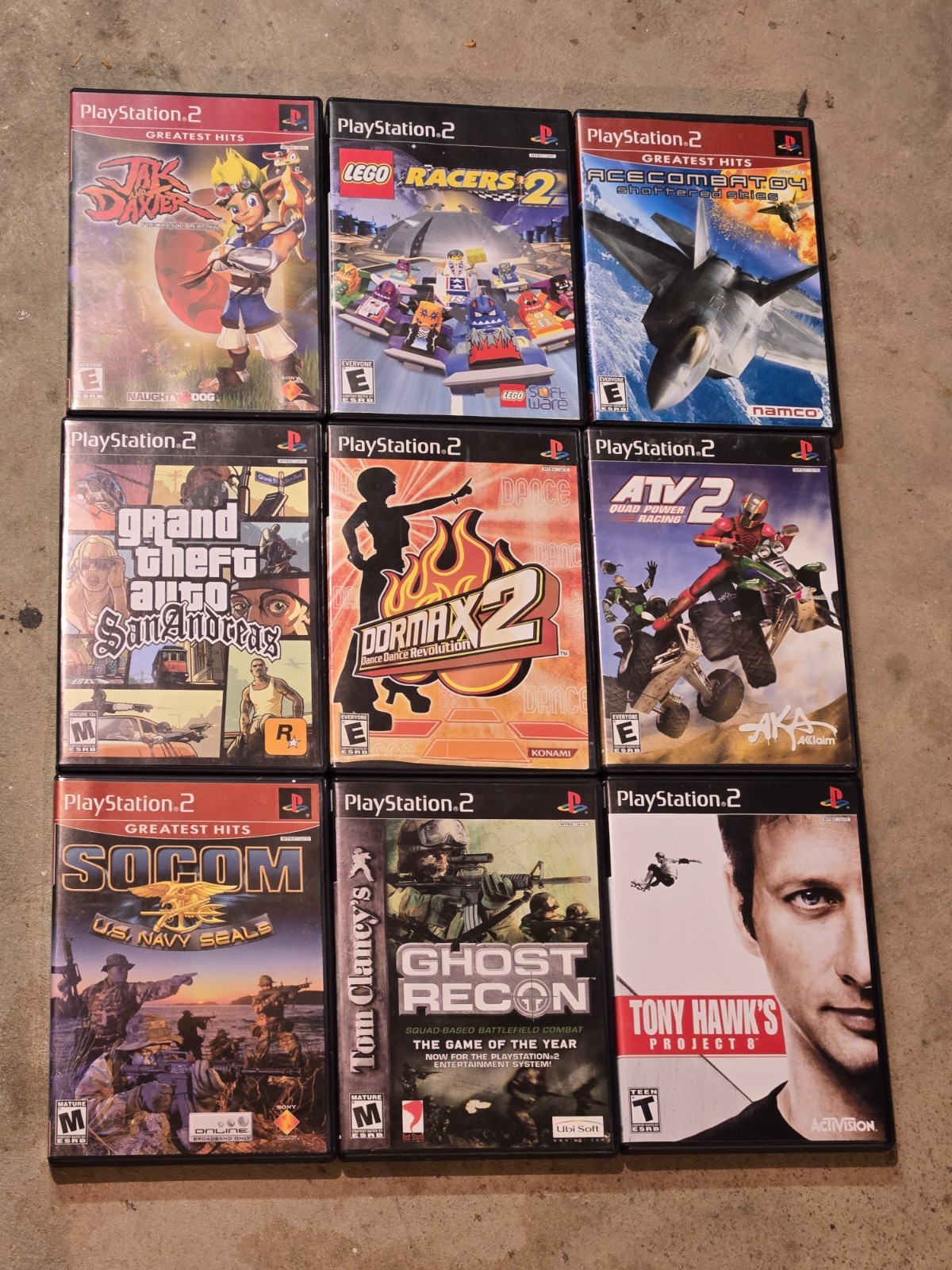Lot 9 PS2 PlayStation 2 Game Cases, Some w/ Manuals