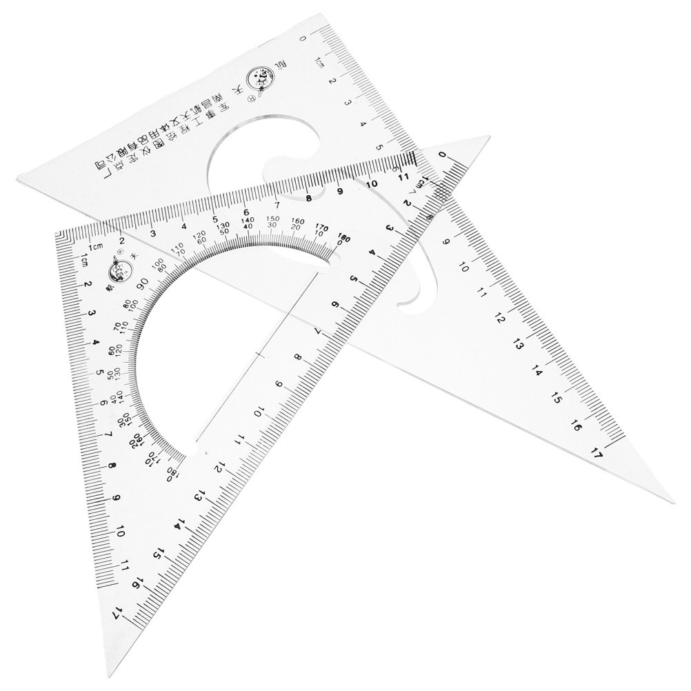 2 Pcs Drafting Tools Internal and External Right Angle Measuring Ruler