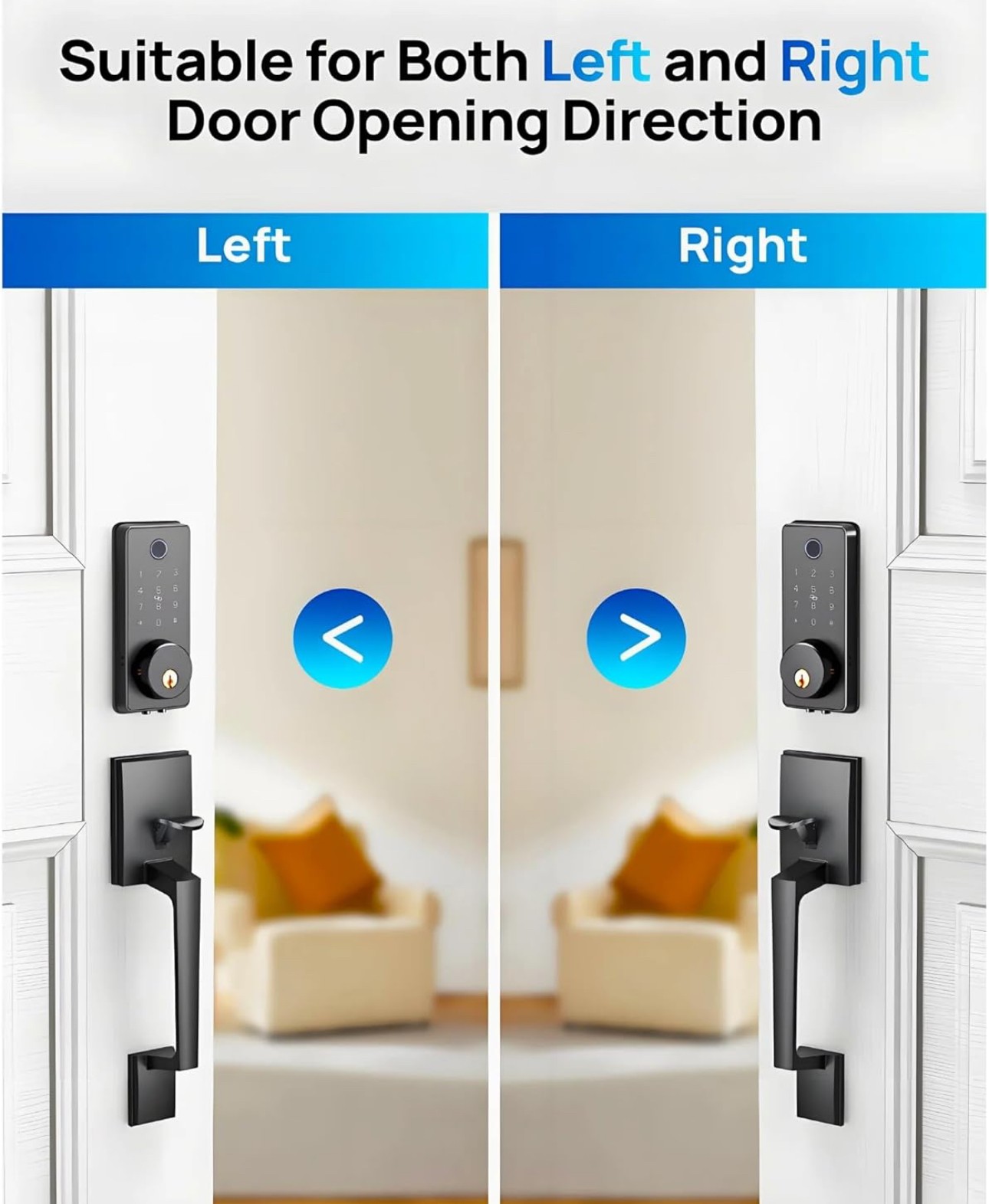 WiFi Smart Keyless Fingerprint Entry Door Lock Handle Set APP