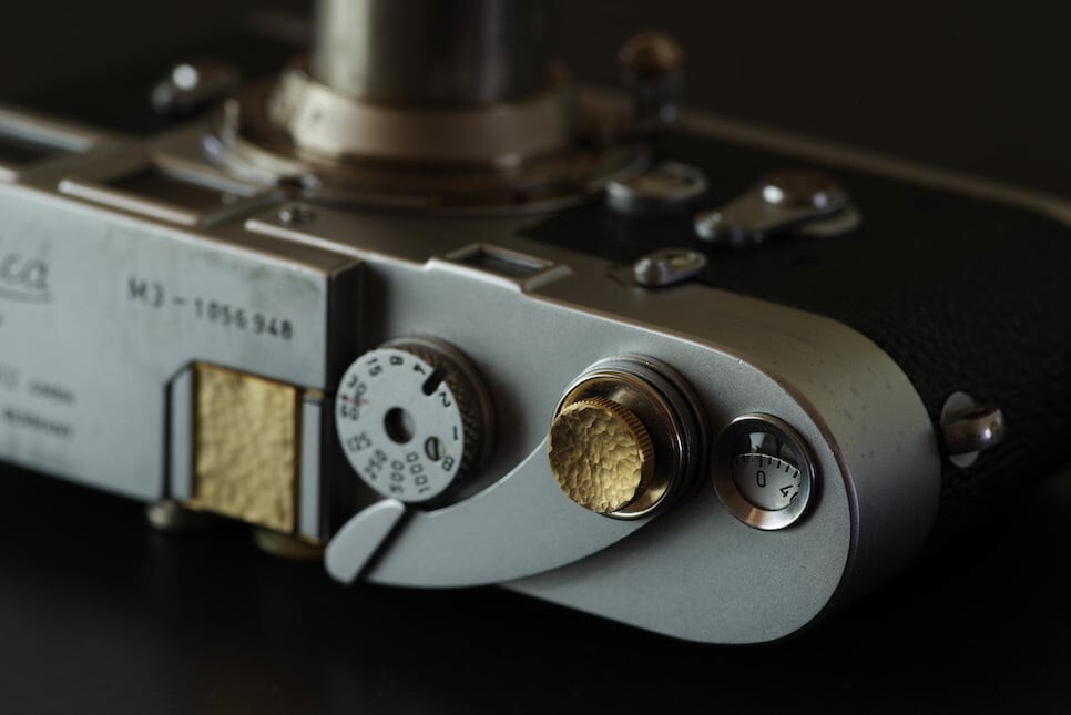 NANIGASHI Shutter Release Button Brass Hammered finish Leica from Japan Small
