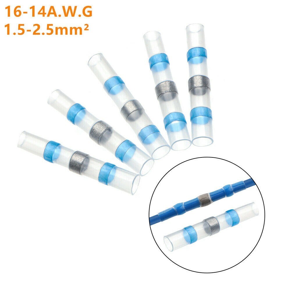 1000/500pcs Waterproof Solder Sleeve Heat Shrink Butt Wire Connectors Terminals