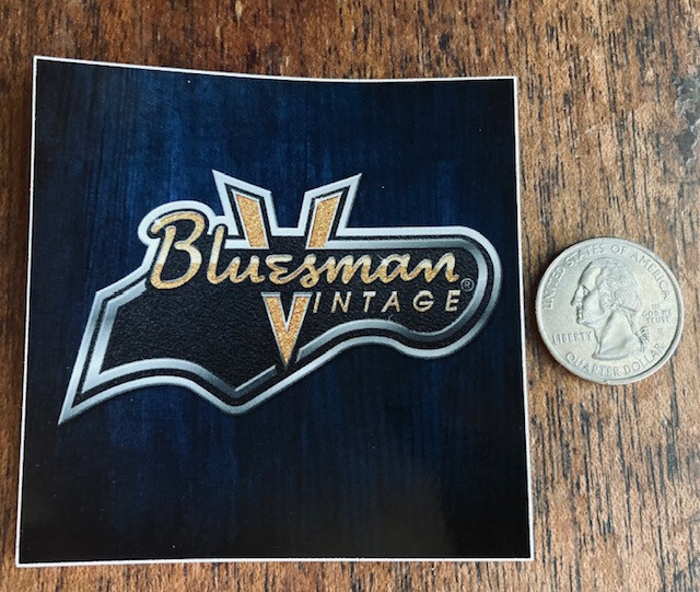 Bluesman Vintage Guitar Shop STICKER for Music Room Case Studio Car Laptop Blues