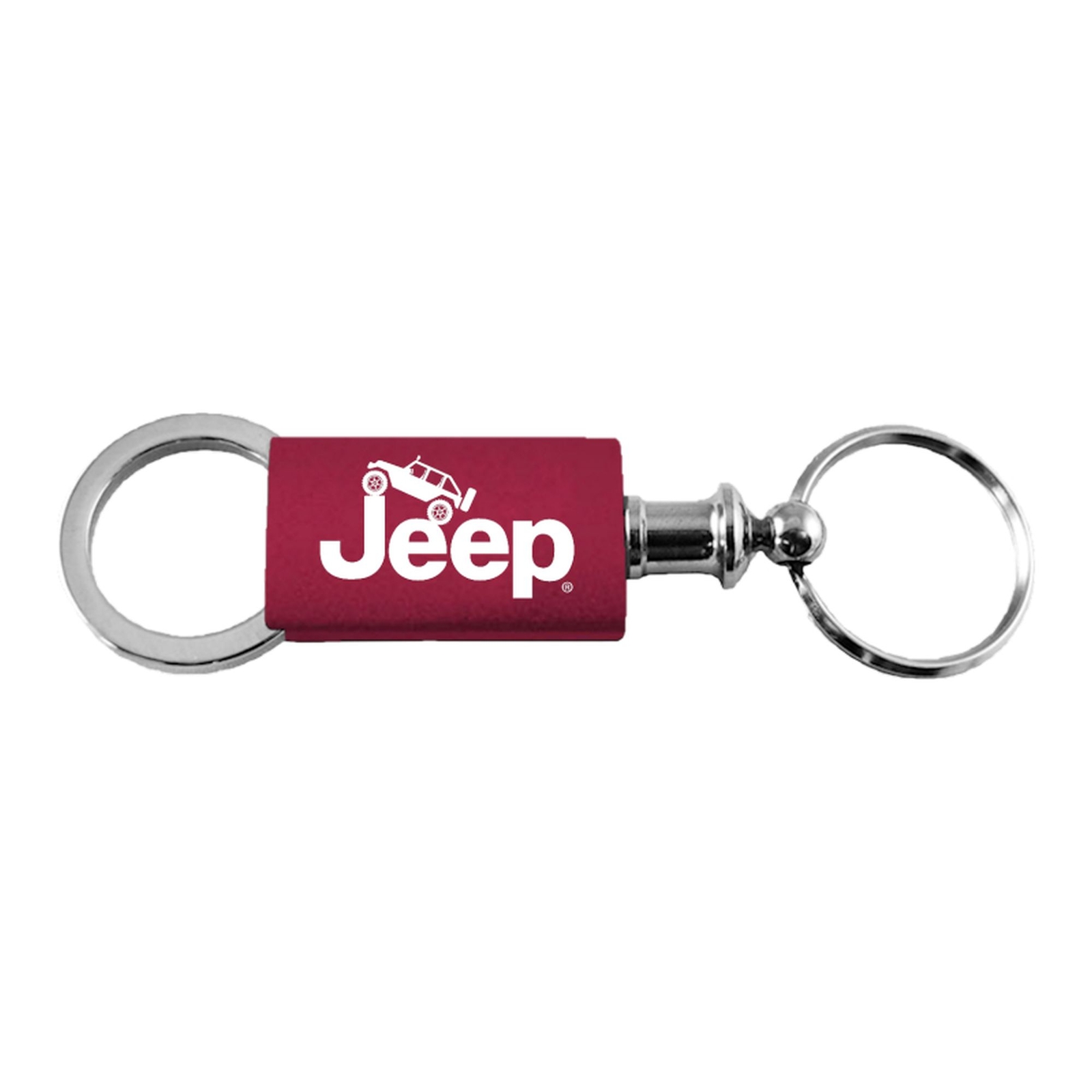 Jeep Climbing Anodized Aluminum Valet Key Fob (Burgundy)