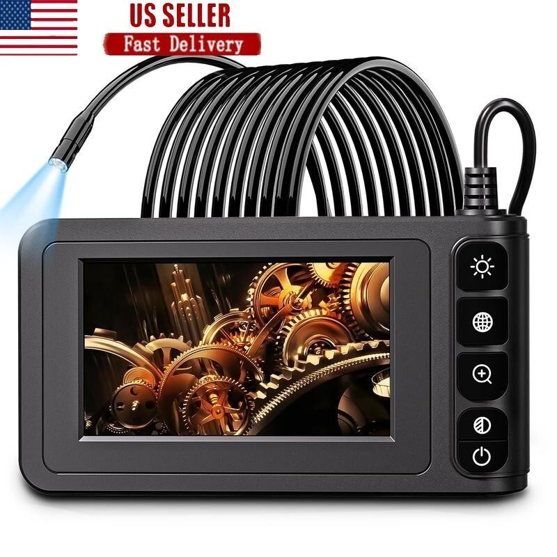 Endoscope Camera 4.3 Inch LCD Waterproof Borescope Inspection 8 LED 16.5FT Cable