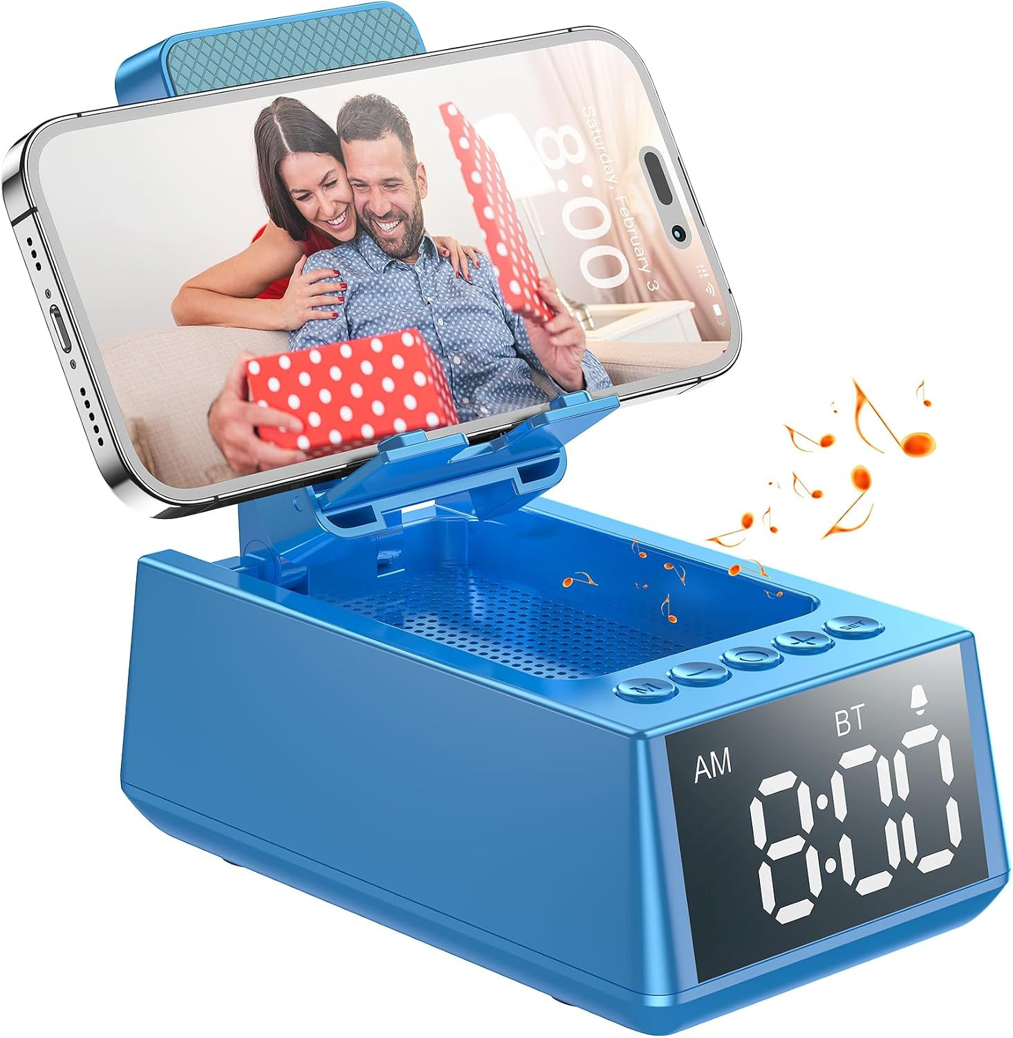 Birthday Gifts for Men Women, Cell Phone Stand Bluetooth Speaker with Anti-Slip