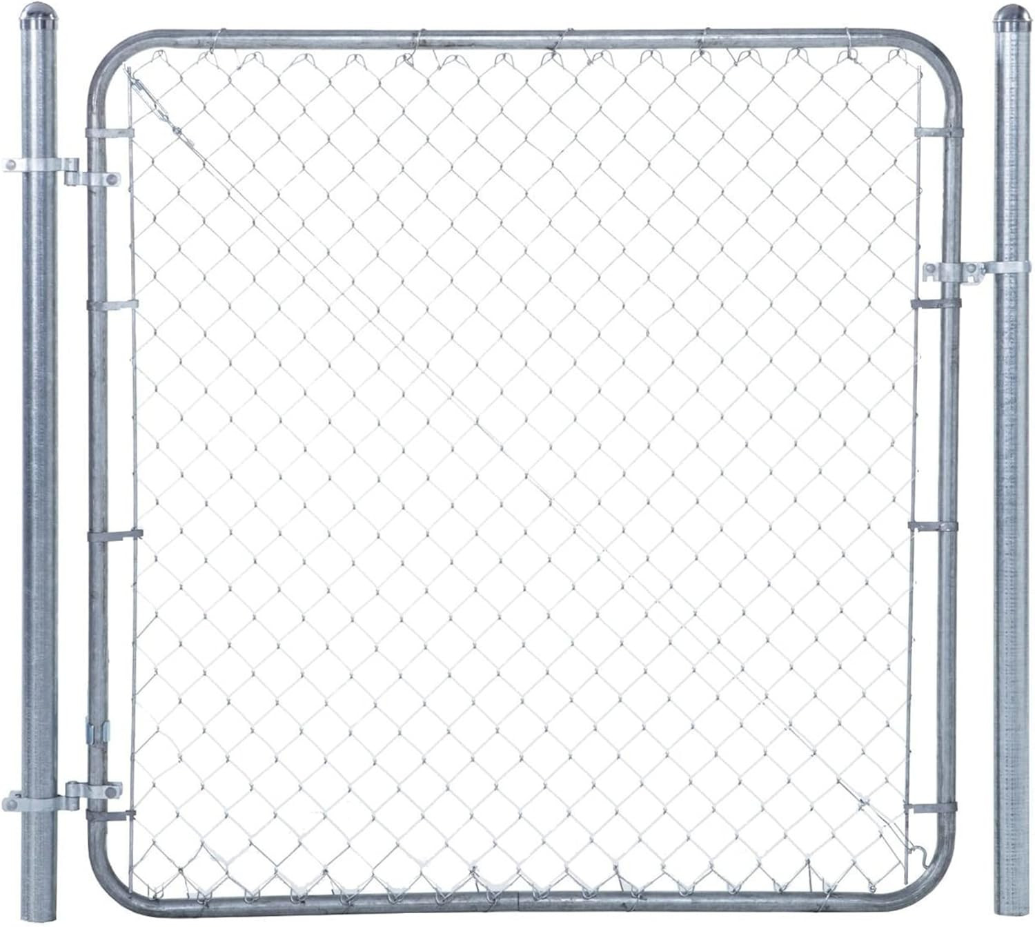Chain Link Fence Gate W/Round Frame, Fits 24-72 In. Openings & up to 12 Ft. - He
