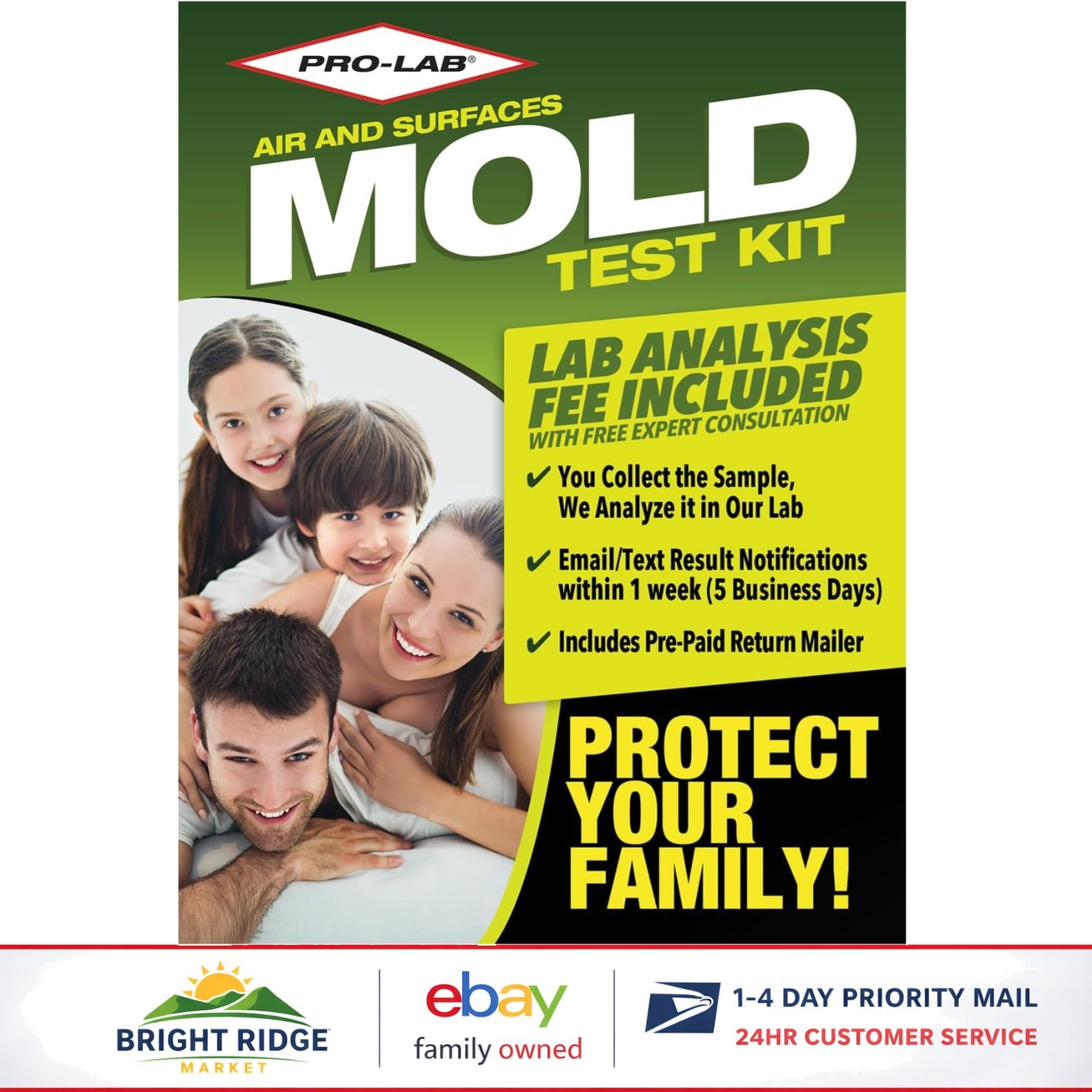 Easy-to-Use Mold  Kit with Accredited Lab Analysis and Expert Support