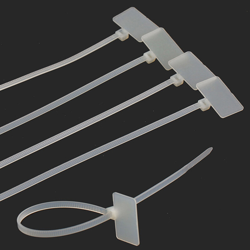 3mm 4mm Nylon Plastic Self-Locking Label Tie Network Cable Marker Wire Strap Zip