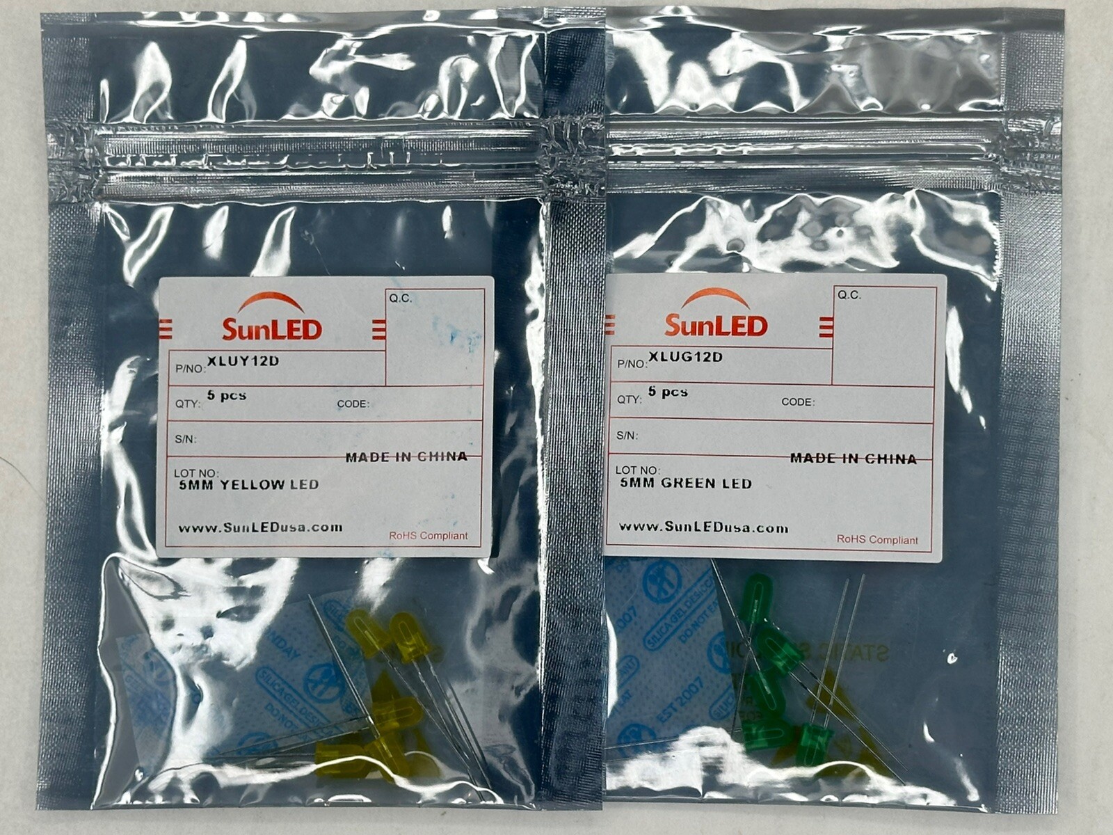 *Lot of 2 Assorted Bags* SunLed XLUG12D / XLUY12D *5 Pieces per Bag*