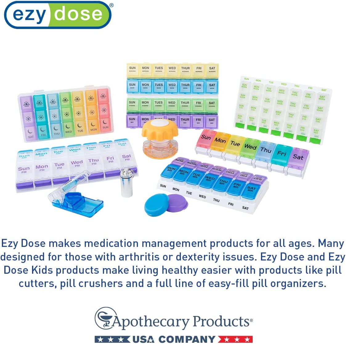 Weekly (7-Day) Pill Case, Daily Medicine Planner, Vitamin Organizer Container, L
