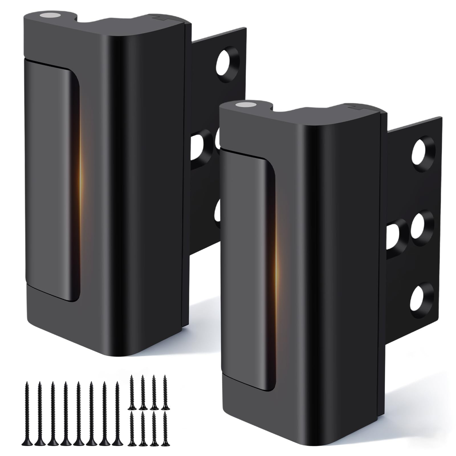 2 Pack Home Security Door Reinforcement Lock, Locks for Kids Black