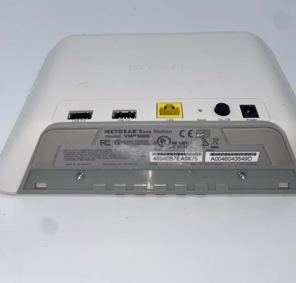 Netgear VMB3000 Base Station - No Power Cord - Untested