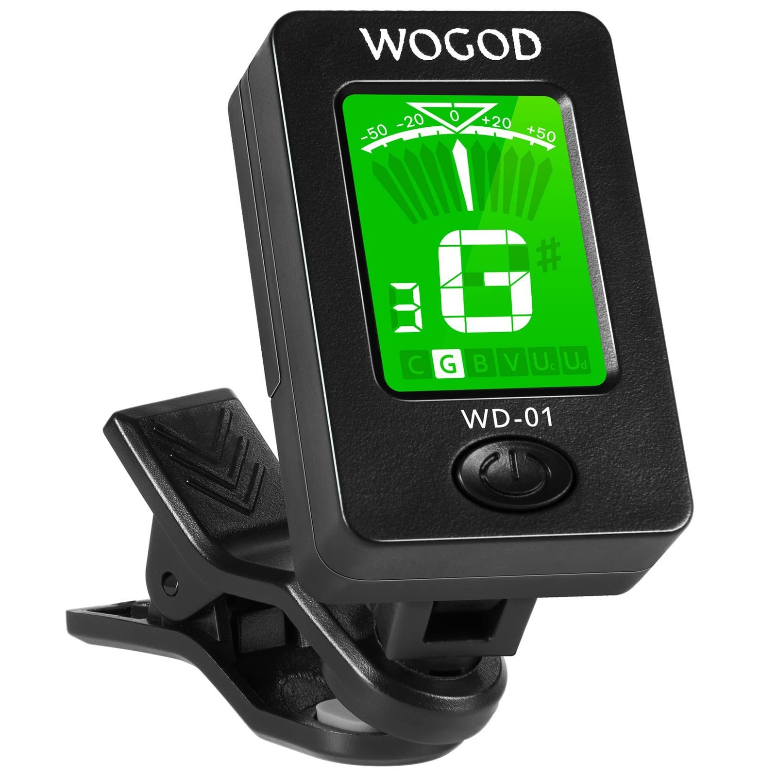 Guitar Tuner Clip on Ukulele Violin - Chromatic for Bass Black