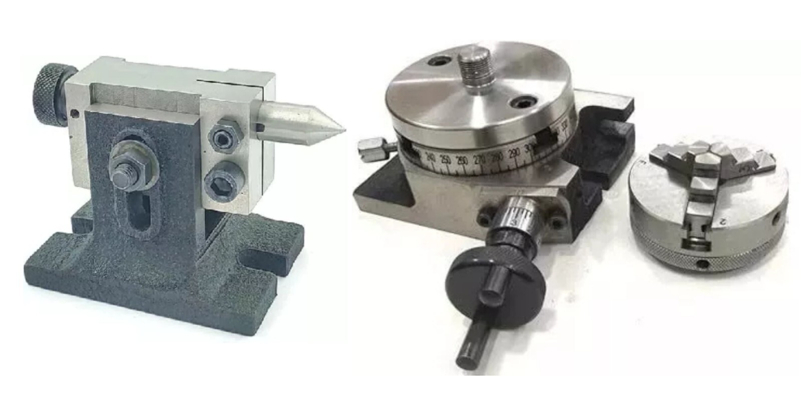 3" Rotary Table 3Jaw Self Centering Chuck 14x1 & Backplate Single Bolt Tailstock