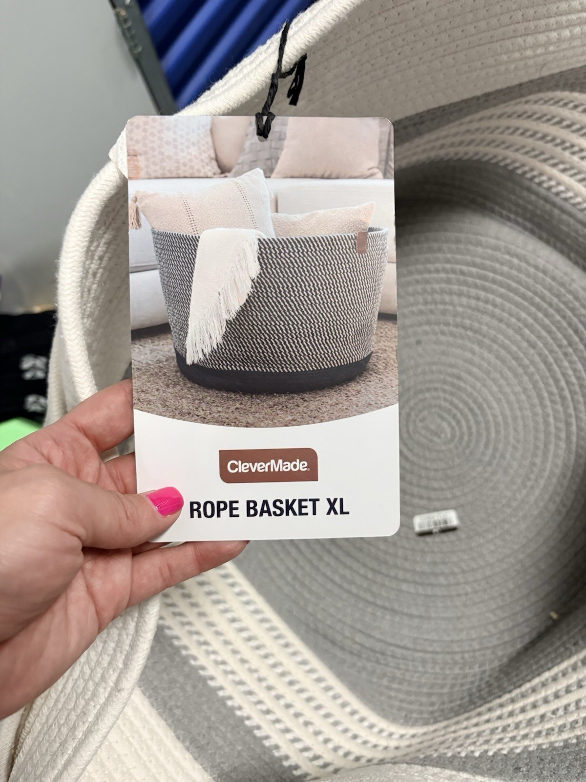 CleverMade Rope Basket XL, multi-purpose decorative storage bin