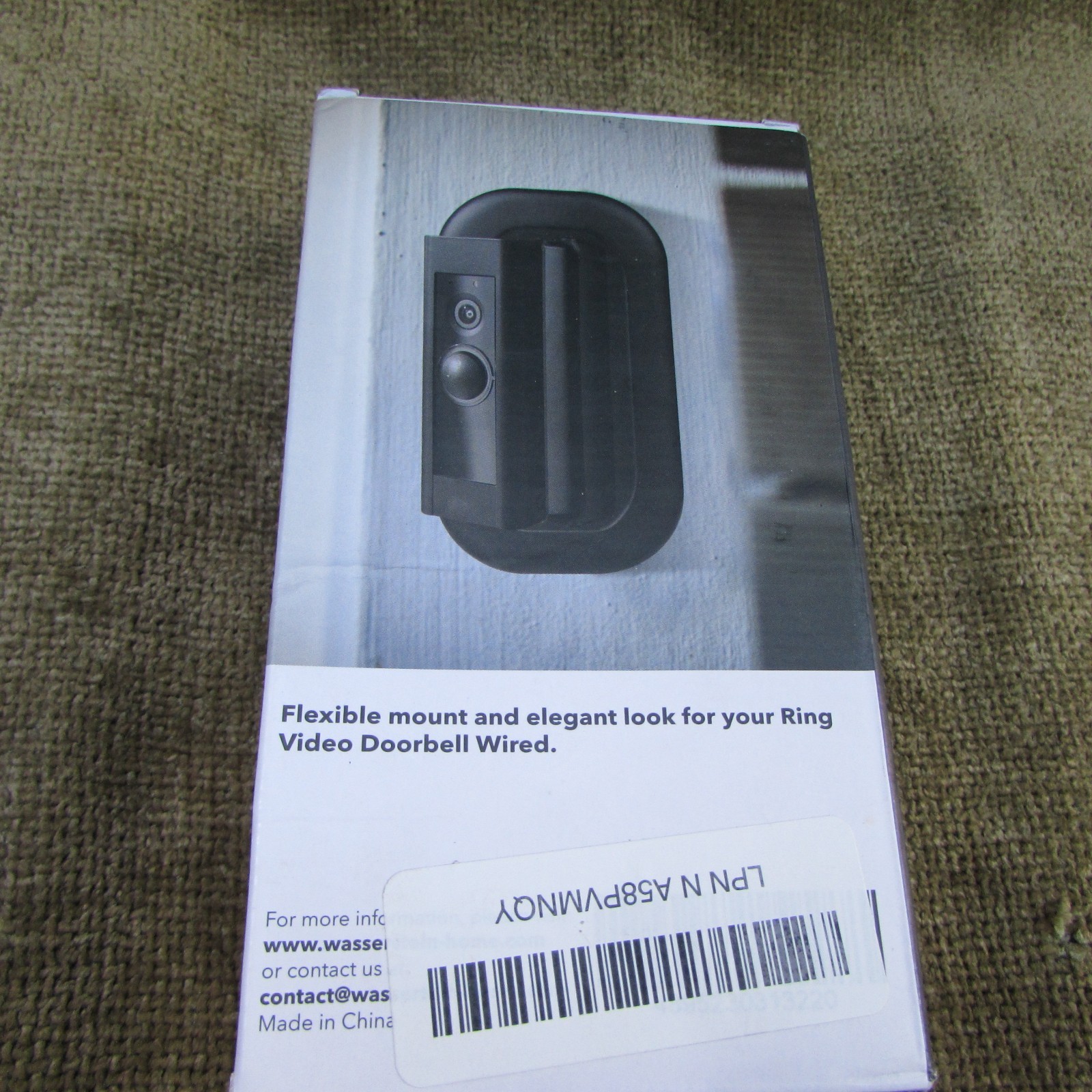 Horizontal Adjustable Angle Mount and Wall Plate for Ring Video Doorbell Wired