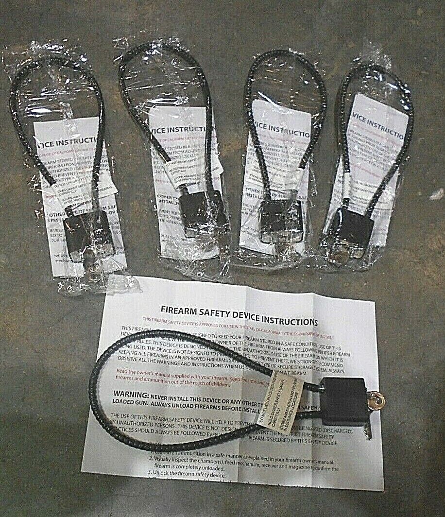 5 Pk Cable Gun Lock 15" w 2 keys Firearm Safety Device