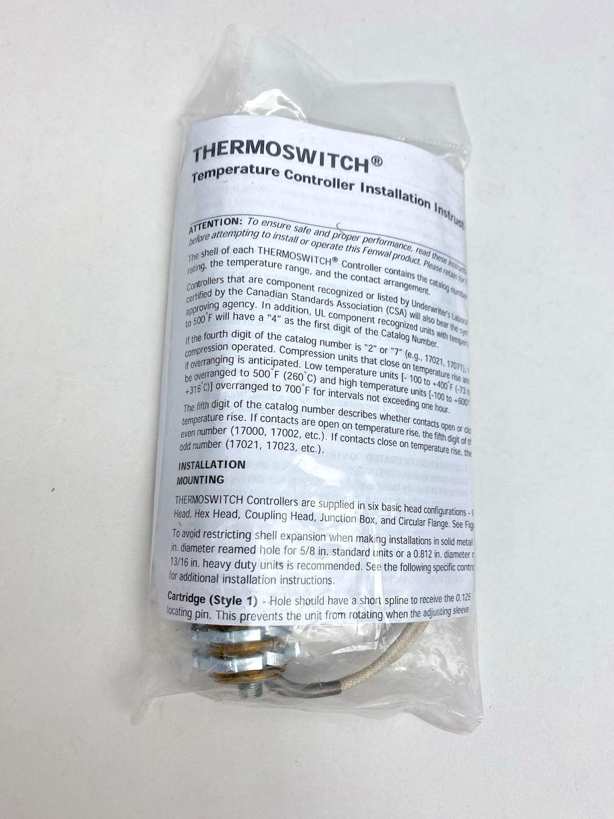 9017 Exair Thermostat, Thermoswitch Temperature Controller