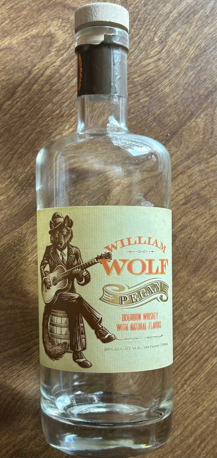 William Wolf Pecan Bourbon Whiskey Bottle - .750