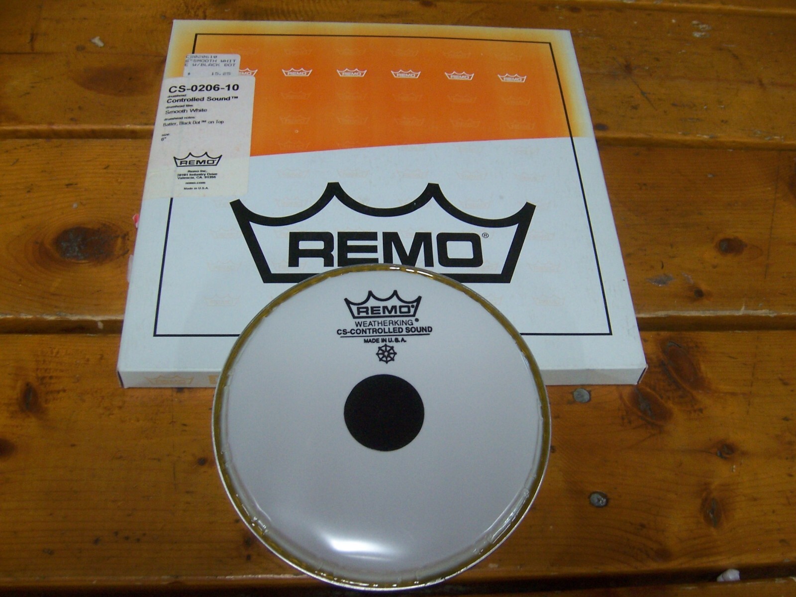 6" Remo WK Controlled Sound Smooth White Black Dot Batter Drumhead CS-0206-10