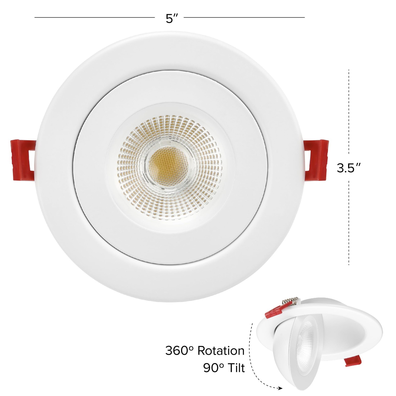 Maxxima 4 in. Rotatable Ultra-Thin Recessed LED Floating Gimbal White