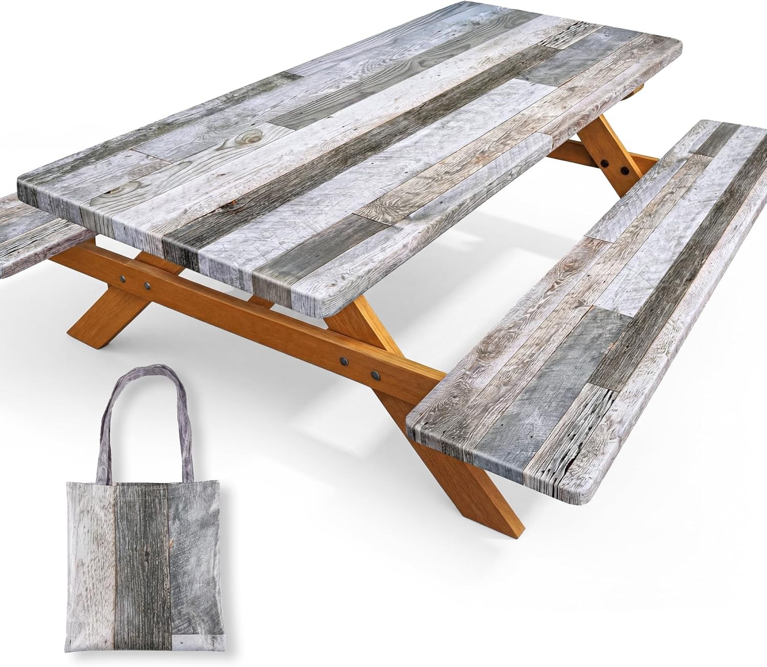 Picnic Table Cover with Bench Covers 6FT Farmhouse Waterproof Windproof Fitted