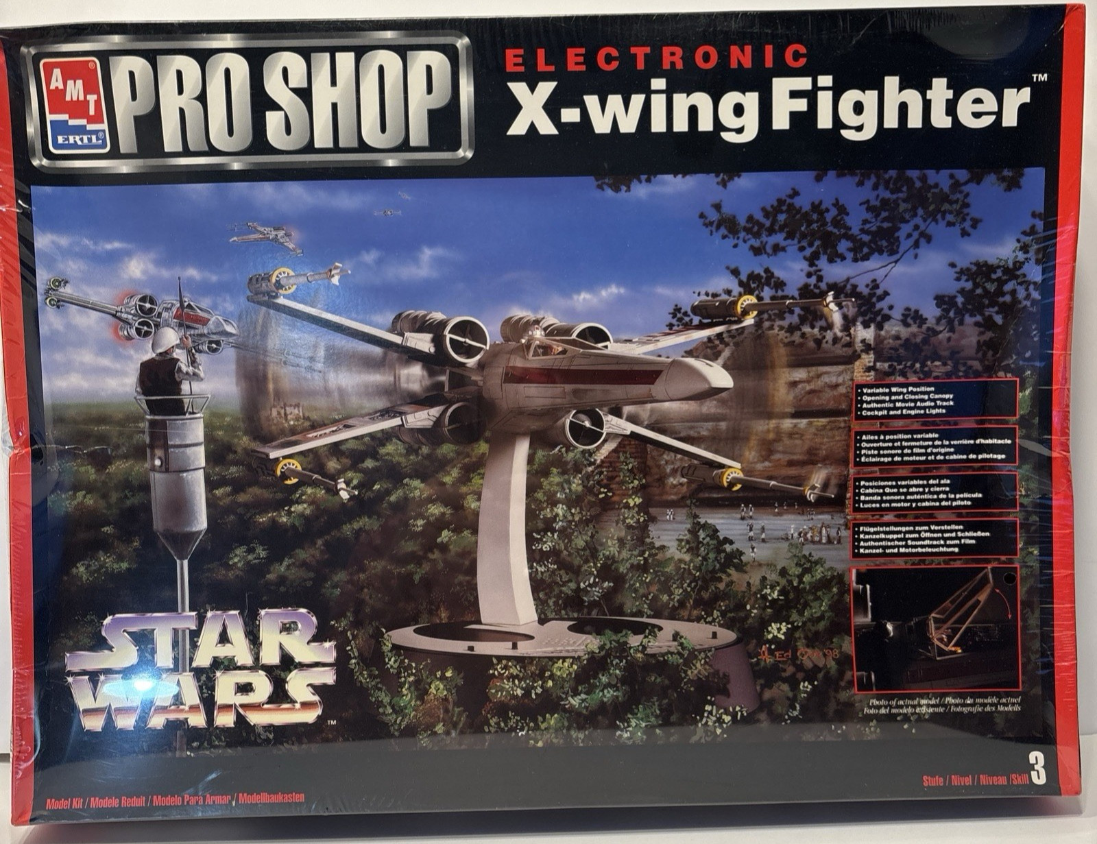 AMT ERTL Pro Shop Star Wars Electronic X-Wing Fighter Model Kit Sealed 1998 8585