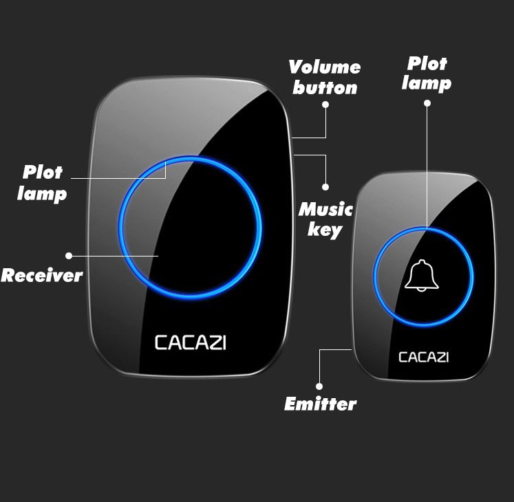1000FT Wireless Doorbell Waterproof 1 Plugin Receiver Adjustable Volume 38 Chime