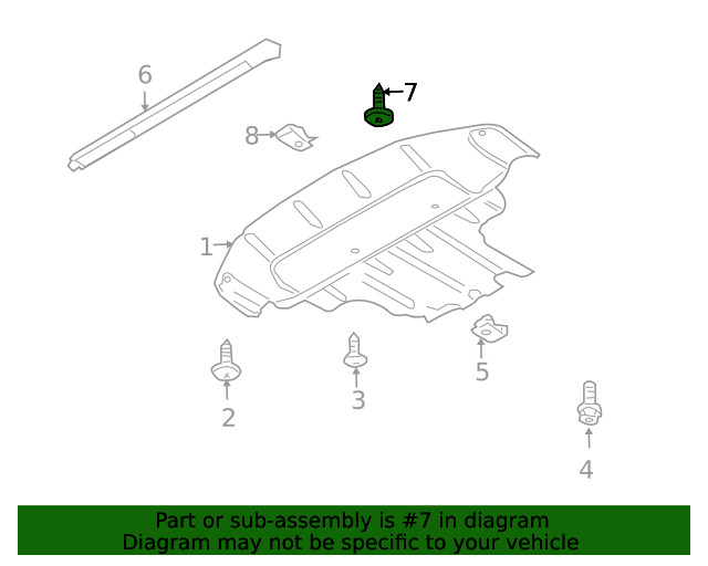 Genuine Audi Radiator Support Splash Shield Screw N-908-876-02