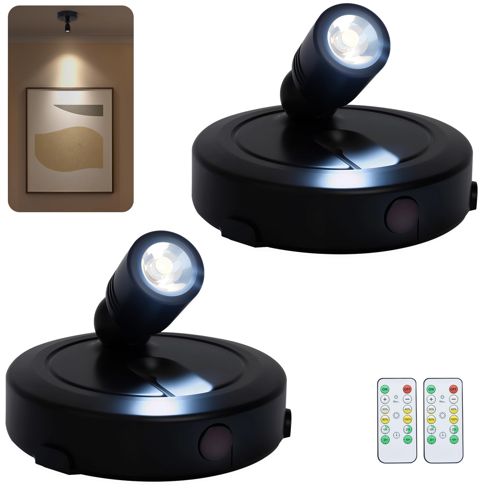 Battery Powered LED Spotlight Indoor, Accent Plant Lights | Battery operated ...