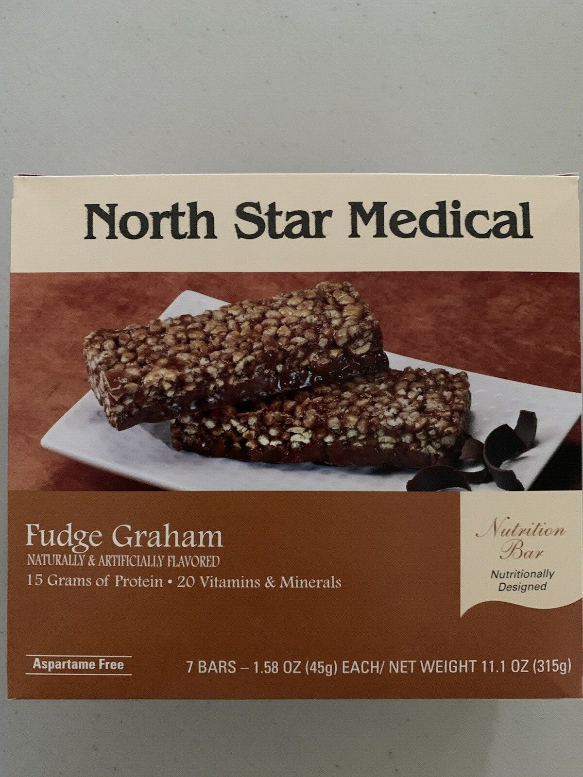 North Star Medical Fudge Graham Nutrition bar Aspartame Free