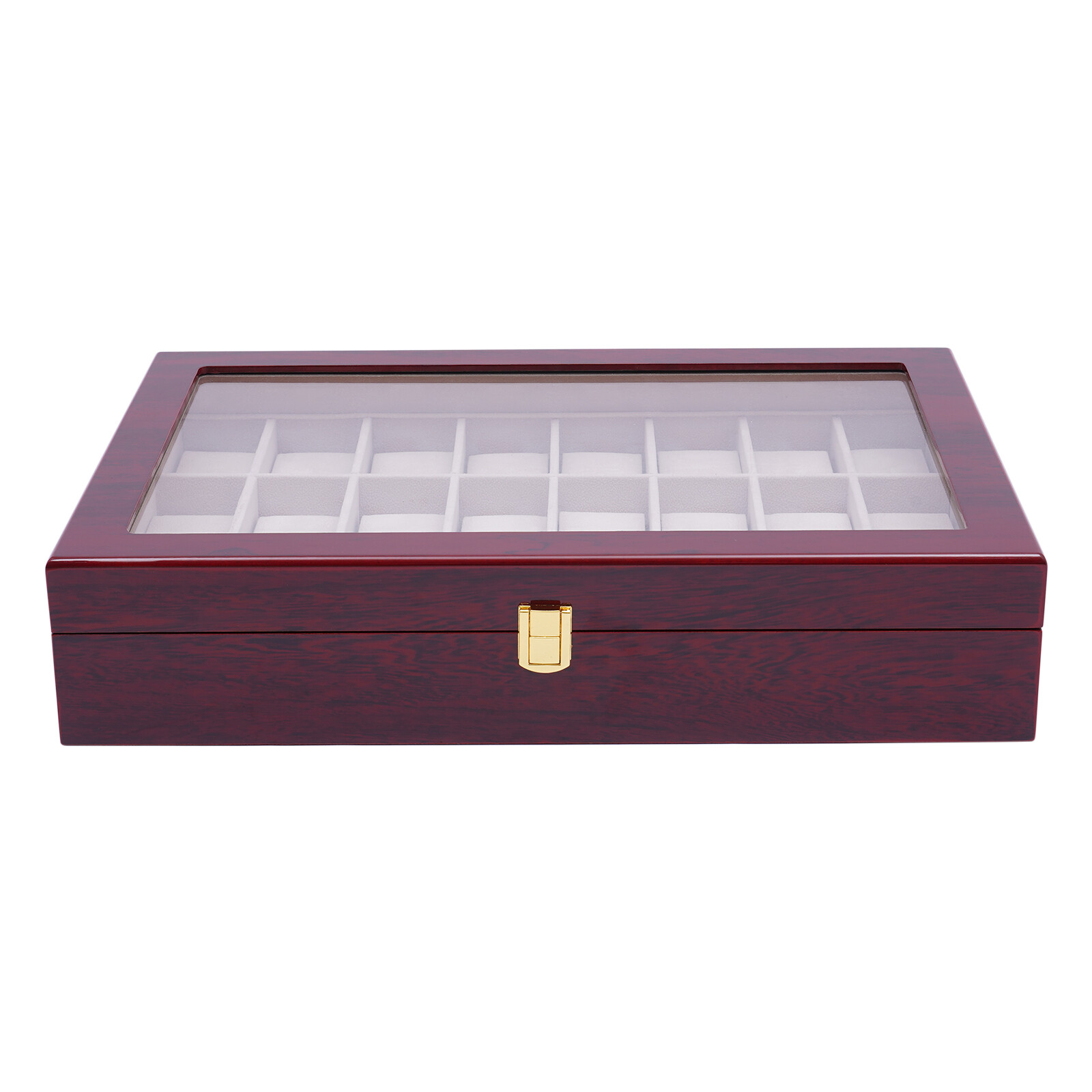24 Slot Wood Box Watch Holder Storage Display Case Jewelry Large Storage Space