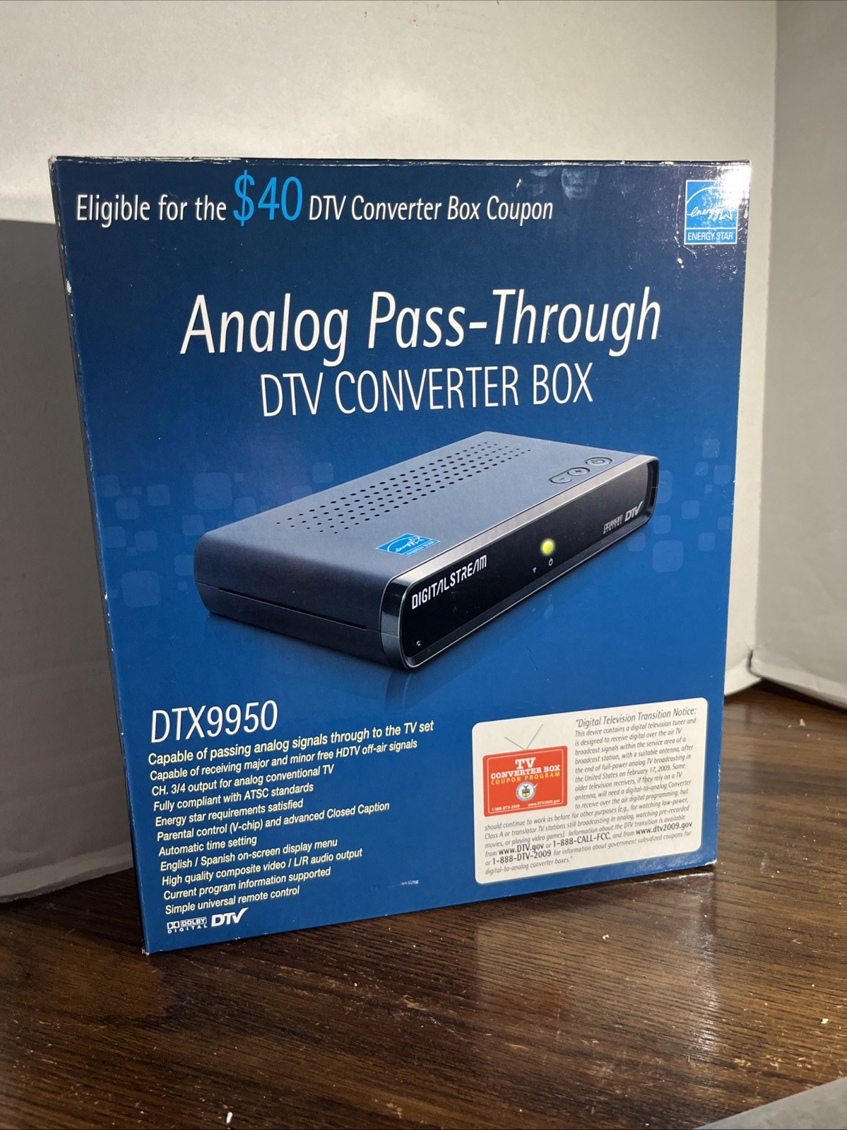 Digital Stream Analog Pass-Through DTV Converter Box: Model DTX9950 No Remote