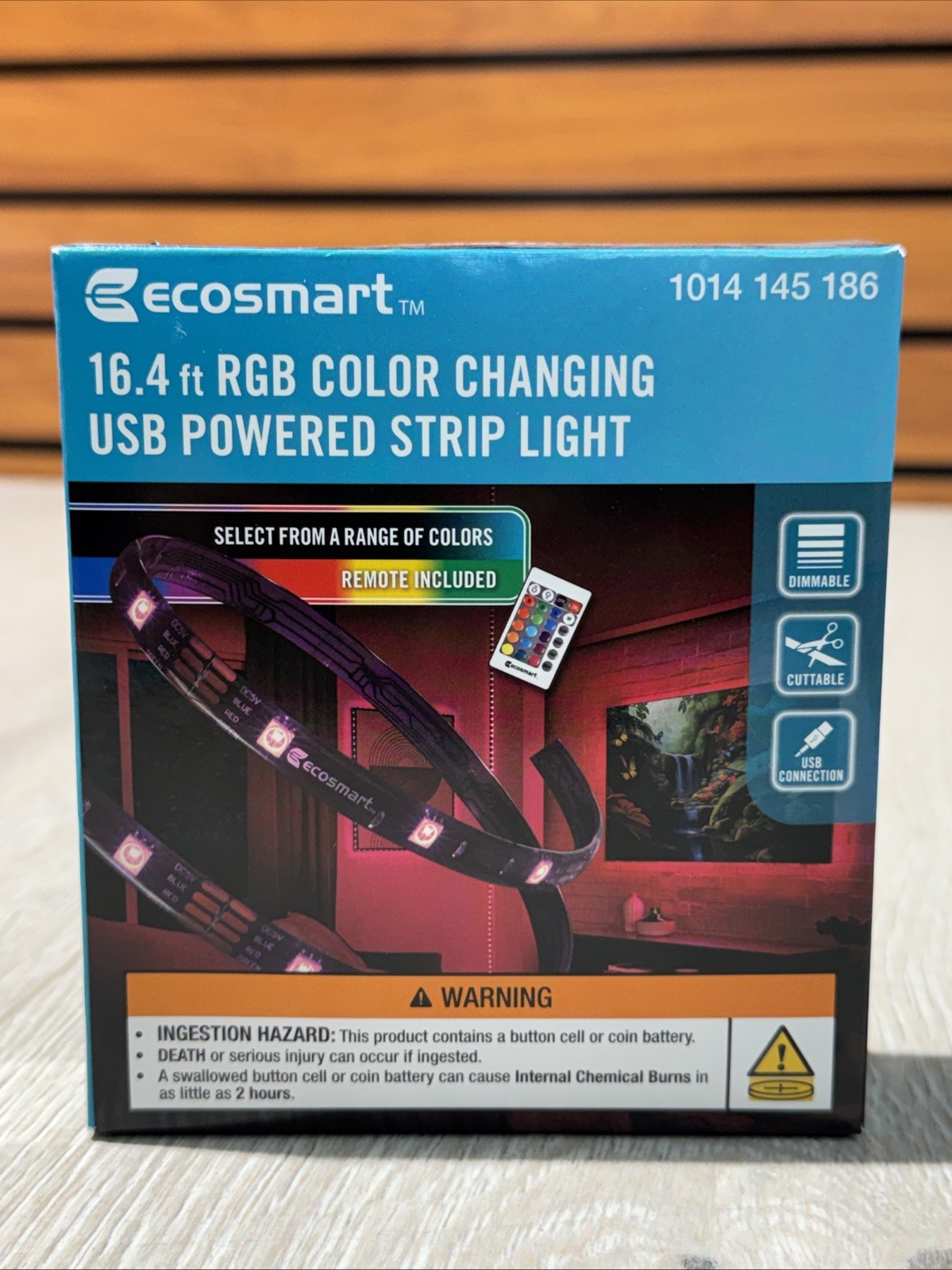 EcoSmart 16.4 ft. RGB Color Changing USB Powered LED Strip Light w/ Remote