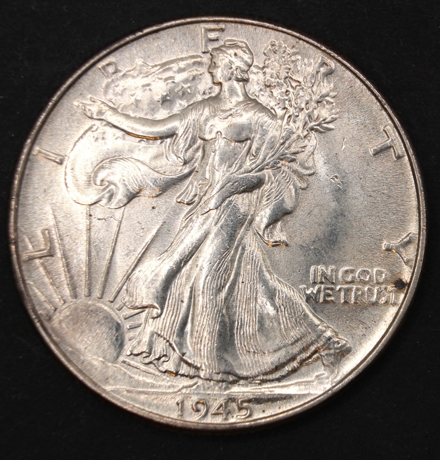 1945 50C Walking Liberty Half Dollar- Choice Gem Bu- SMH-674