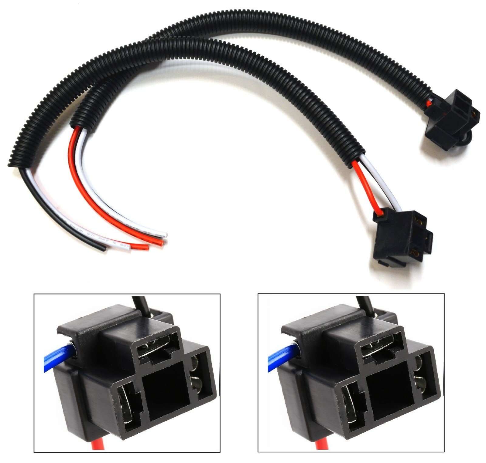 Extension Wire Pigtail Female P A 9003 H4 Two Harness Head Light Connector Plug