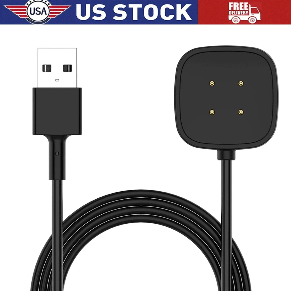 Wireless Charger For Fitbit Sense Versa 3 4 Watch USB Fast Charging Dock Cable