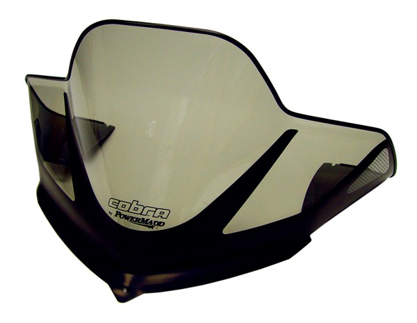 Powermadd 10292010 Cobra Windshield - 14.75in. - Tint/Black Graphics Black