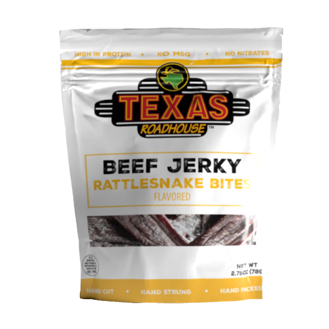 - RATTLESNAKE BITES - Texas Roadhouse Beef Jerky Gehrke Jerky Shop 2.75 oz. Bag