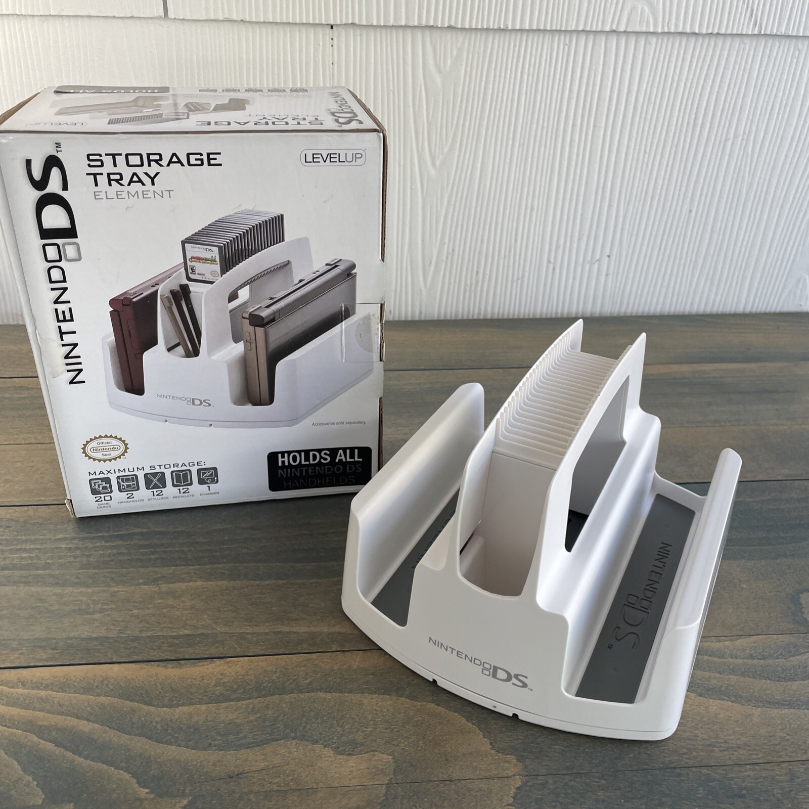 White Nintendo DS Storage Tray Element Level Up Accommodates all Models (ST)