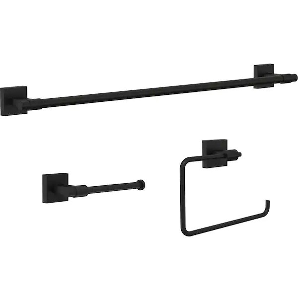 Franklin Brass MAX63-MB-R 3-Piece Bathroom Hardware Set, Matte Black